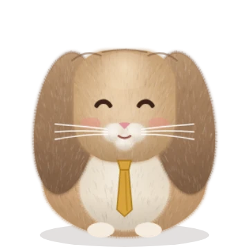 レン:ネクタイをしたホーランドロップのうさぎ